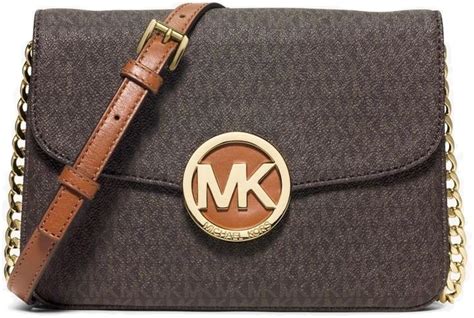 michael kors flap gsst crossbody|MICHAEL KORS FULTON MK Signature Brown Flap GSST .